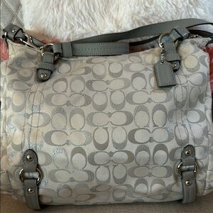 Coach Gray Signature Tote Bag